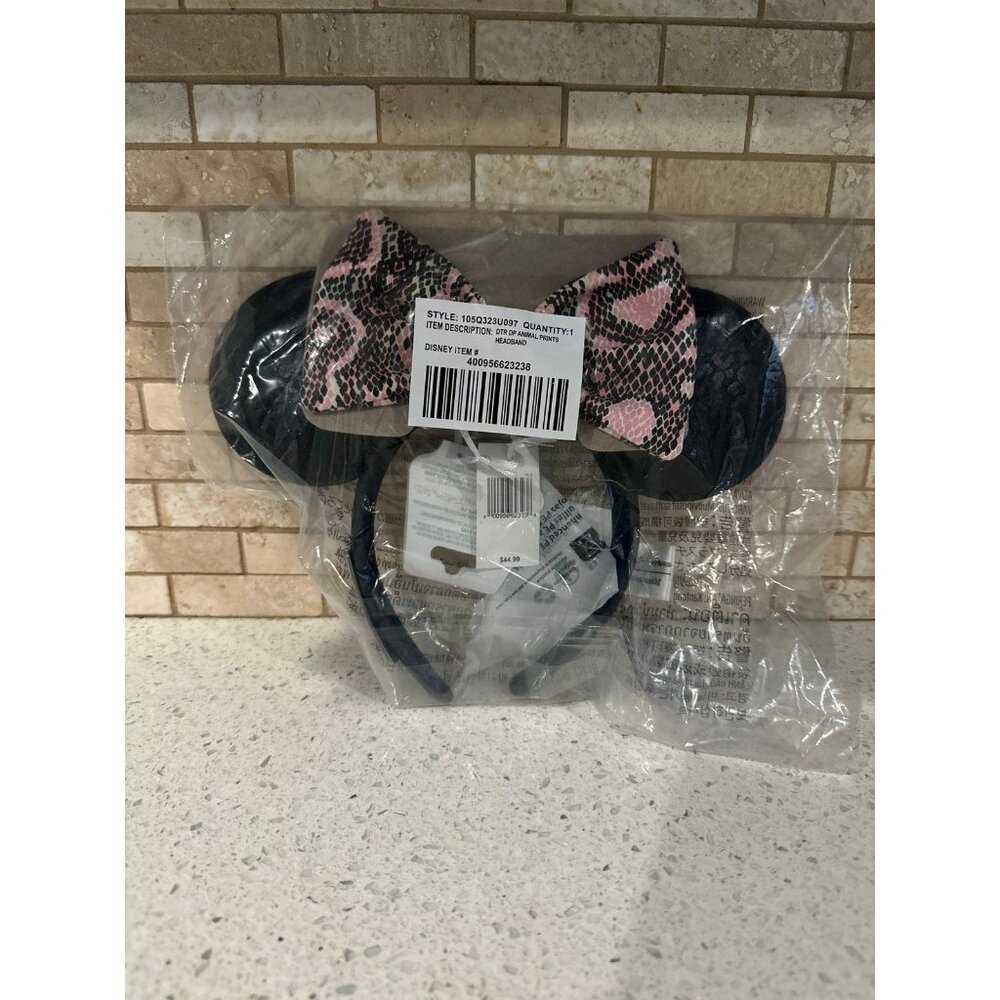 Disney Loungefly Animal Kingdom Faux Snake and Leather Minnie Ears new